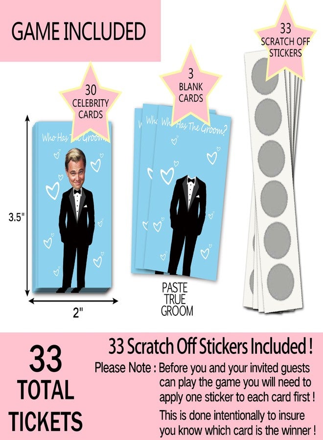 ukebobo Cute Bridal Shower Games - Scratch Off Bridal Shower Game.Funny Bachelorette Party Games - Who Has The Groom - 33 Sheets-（Blue） - Image 2